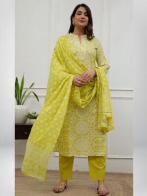 Shalwar Set - Olive Green