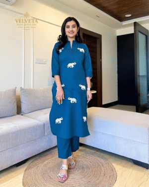 Heavy Rayon Elephant Printed Co ord Set 