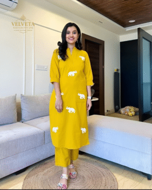 Heavy Rayon Elephant Printed Co ord Set