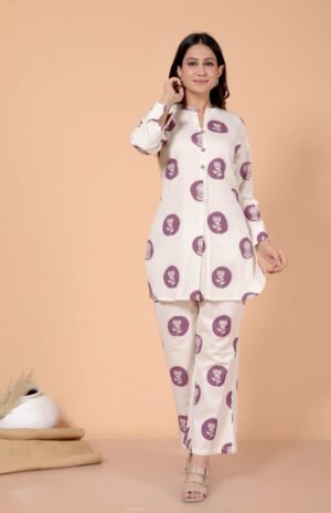 Jhumka Print Co ords -Wine