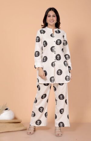 Jhumka Print Co ords -Black