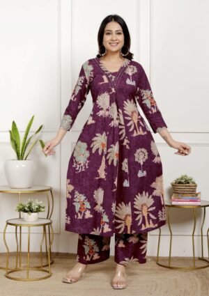 Coconut Print co-ords - Wine