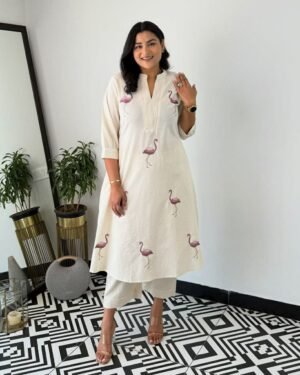 Flamingo Print Co-ord-Wine