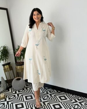 Flamingo Print Co-ord-Blue