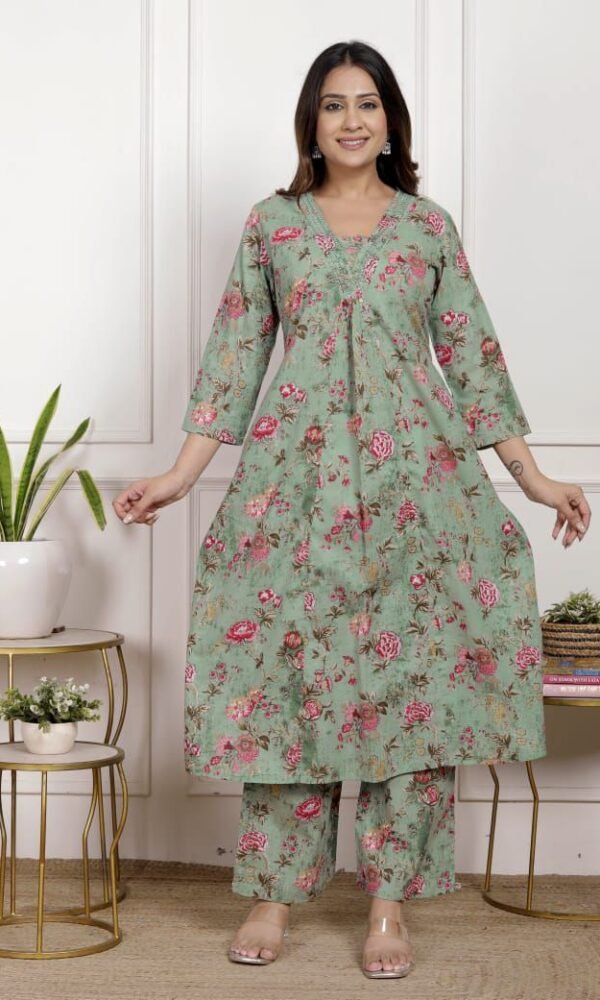 Floral Co-ord set - Green