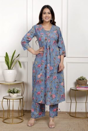 Floral Co-ord set - Blue