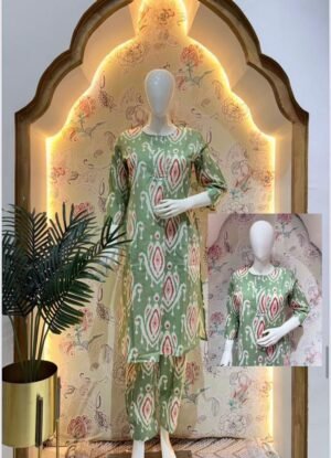 Ikkat prints co-ords - Green