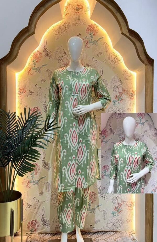 Ikkat prints co-ords - Green