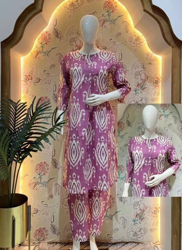 Ikkat prints co-ords - Pink